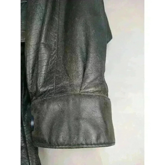 Adventure Bound Wilsons Leather Jacket Womens S Green Hooded Lined Soft Heavy - Picture 12 of 14